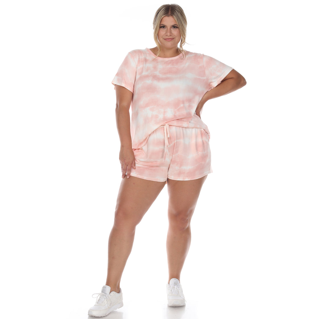 Women's Plus Size 2 Piece Top & Shorts Lounge Set