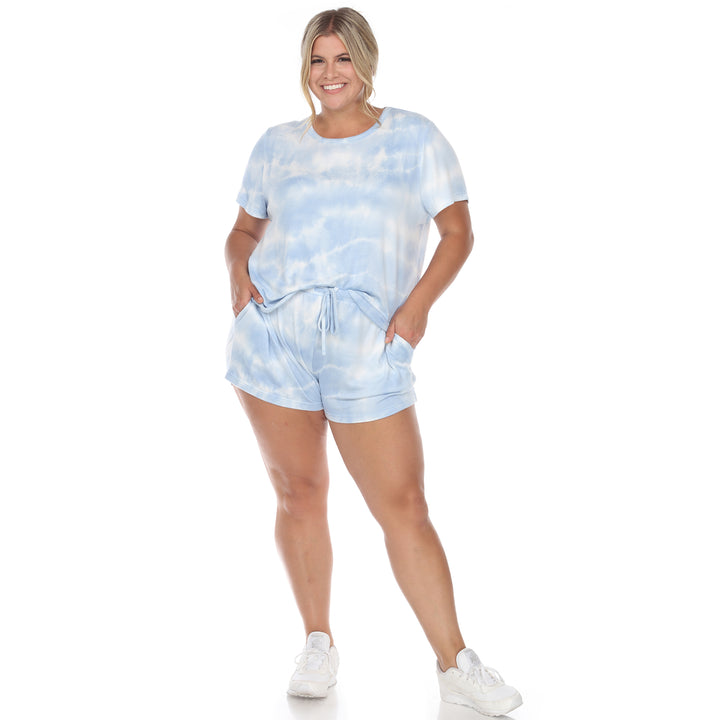 Women's Plus Size 2 Piece Top & Shorts Lounge Set