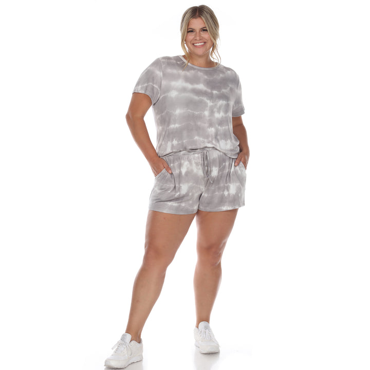 Women's Plus Size 2 Piece Top & Shorts Lounge Set