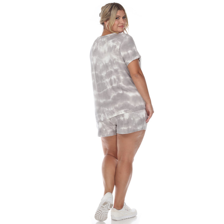 Women's Plus Size 2 Piece Top & Shorts Lounge Set