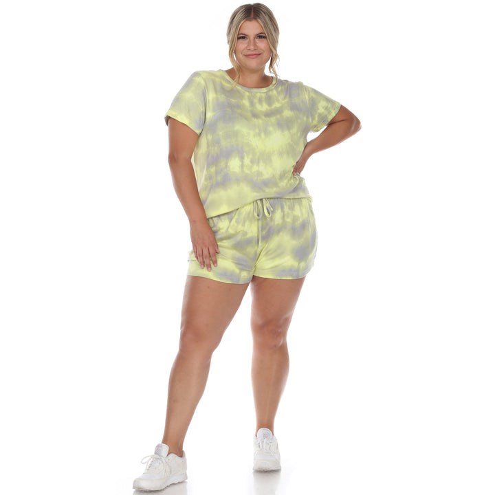 Women's Plus Size 2 Piece Top & Shorts Lounge Set