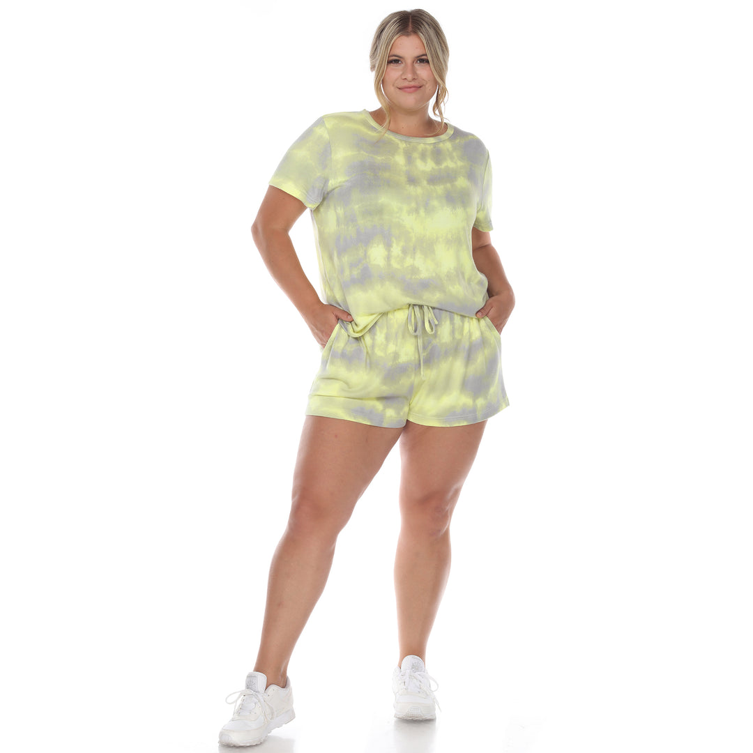 Women's Plus Size 2 Piece Top & Shorts Lounge Set