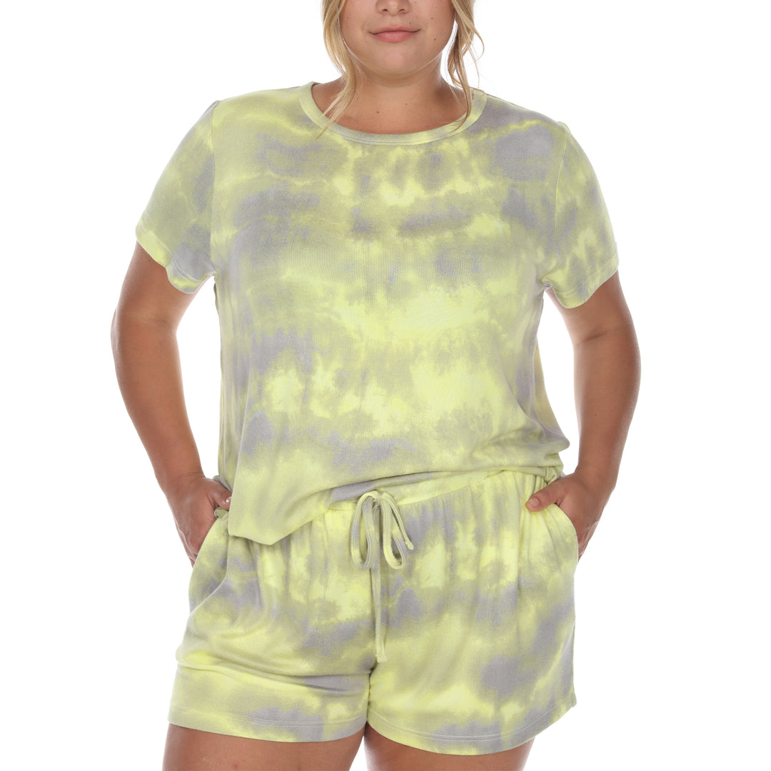 Women's Plus Size 2 Piece Top & Shorts Lounge Set