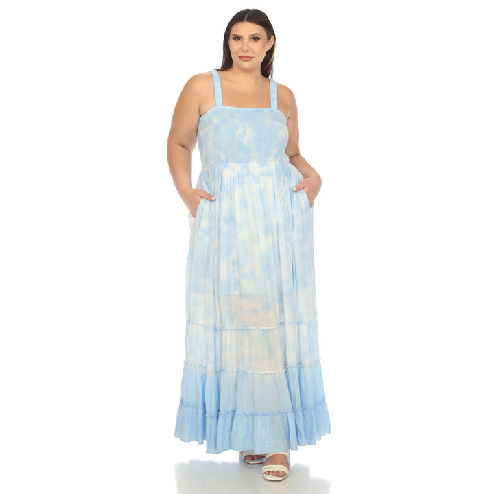 Women's Plus Size Smocked Ruffle Maxi Dress