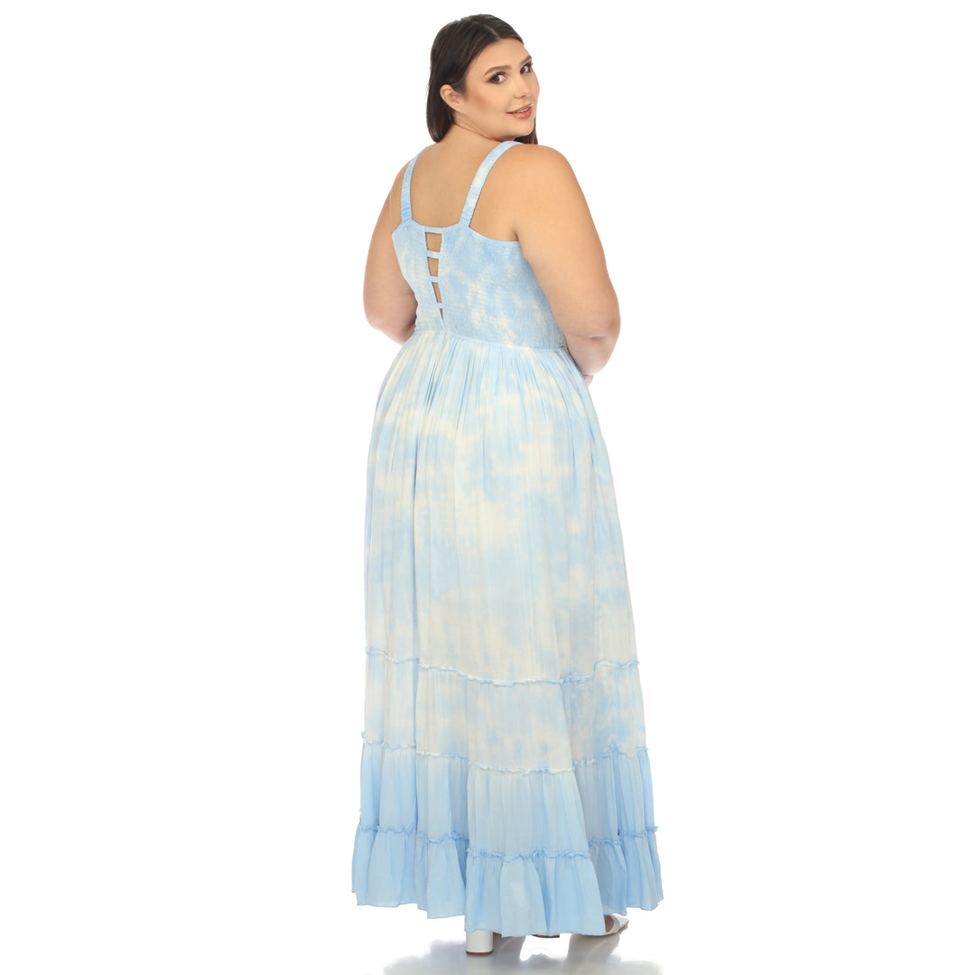 Women's Plus Size Smocked Ruffle Maxi Dress