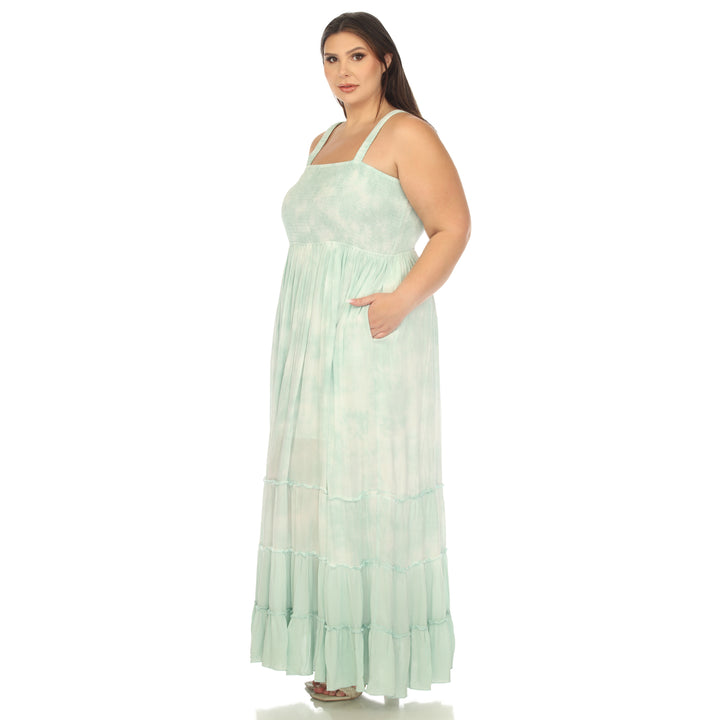 Women's Plus Size Smocked Ruffle Maxi Dress