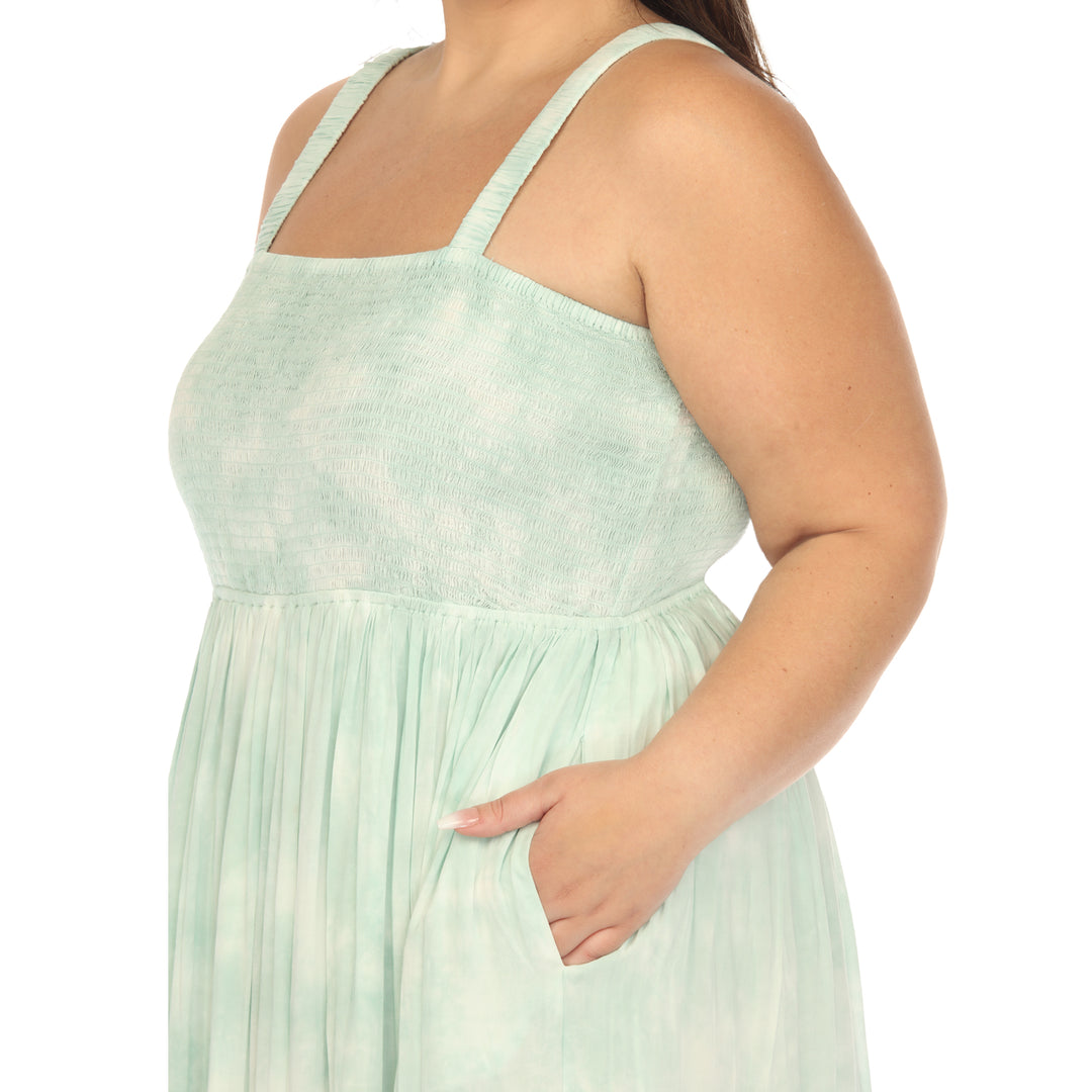 Women's Plus Size Smocked Ruffle Maxi Dress