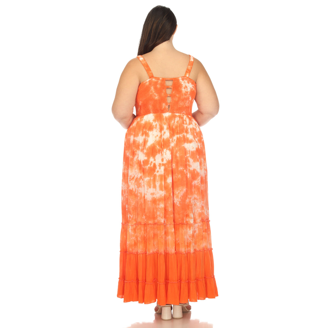 Women's Plus Size Smocked Ruffle Maxi Dress