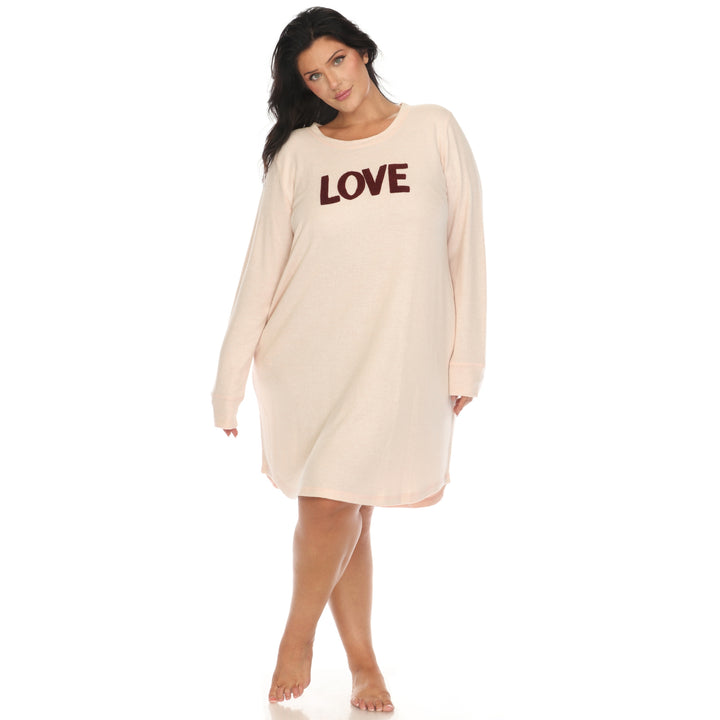 Women's Plus Size Long Sleeve Sleep Shirt