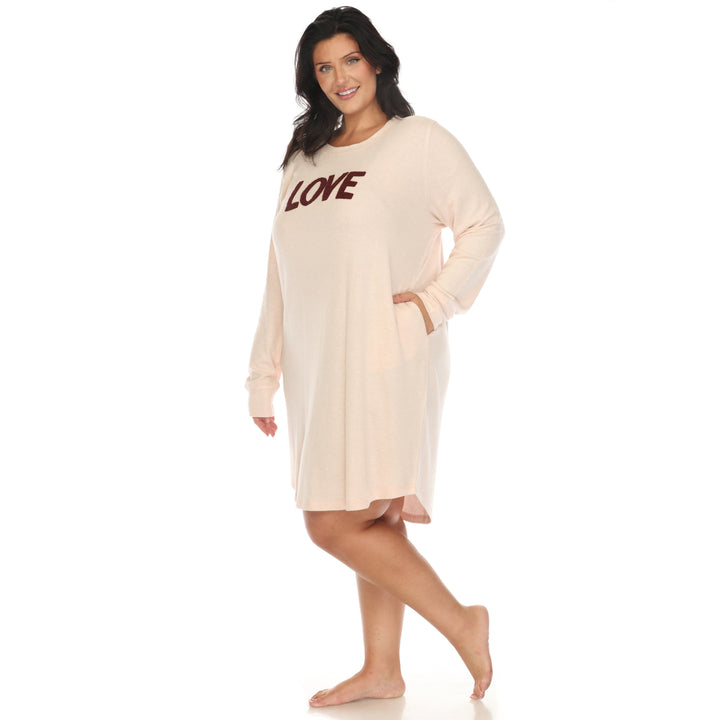 Women's Plus Size Long Sleeve Sleep Shirt