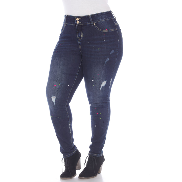 Women's Plus Size Paint Effect Denim