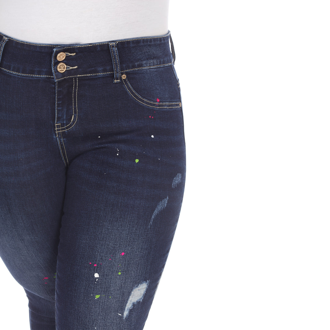 Women's Plus Size Paint Effect Denim