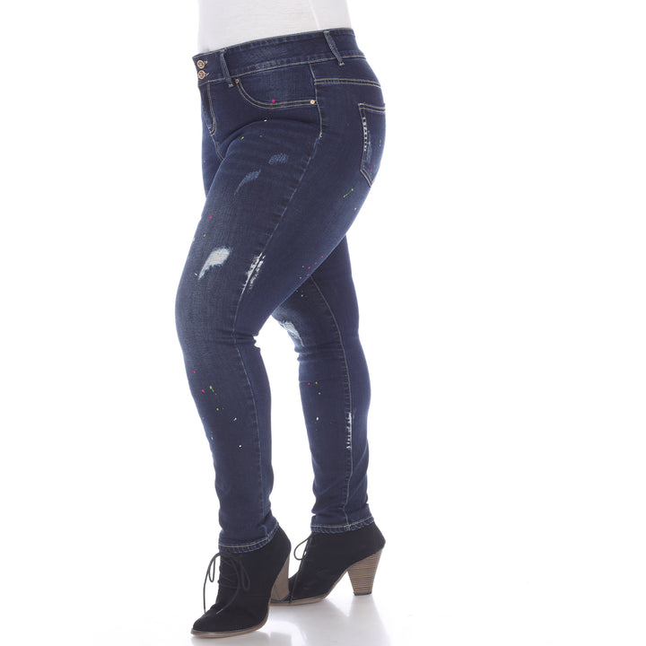 Women's Plus Size Paint Effect Denim