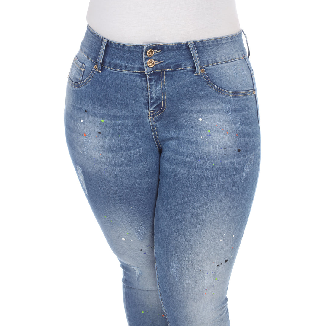 Women's Plus Size Paint Effect Denim