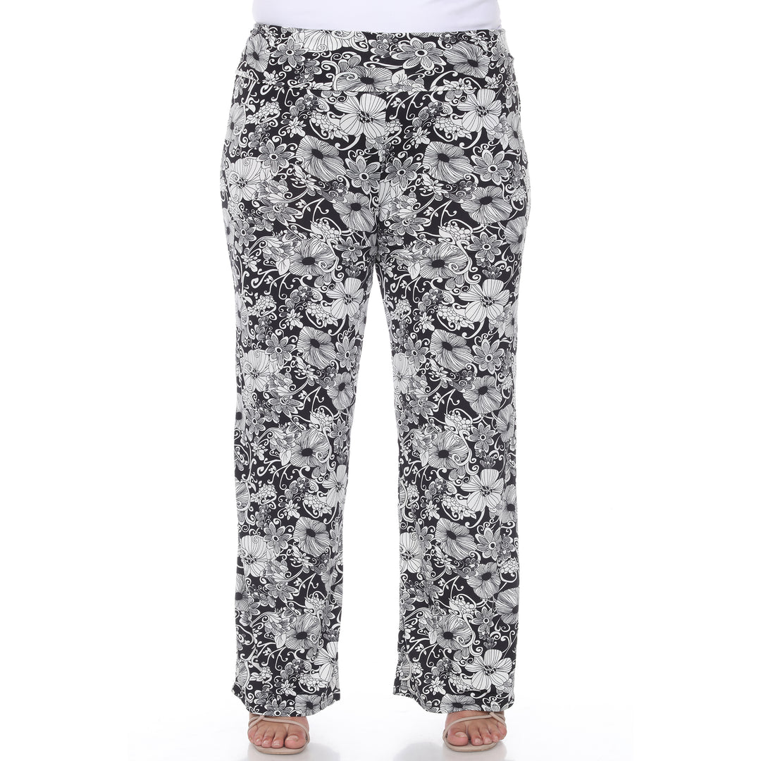 Women's Plus Size Flower Paisley Palazzo Pants