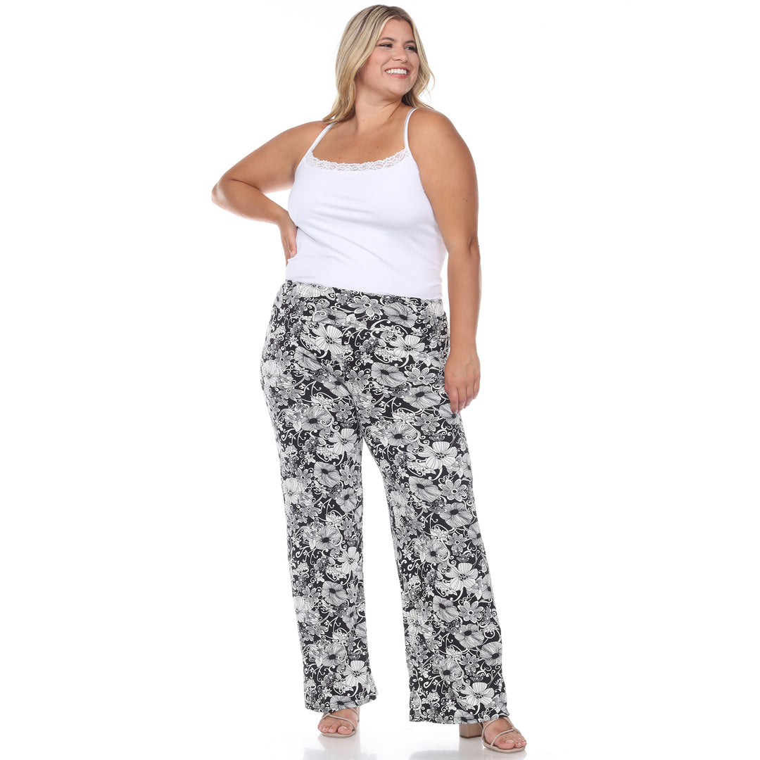 Women's Plus Size Flower Paisley Palazzo Pants