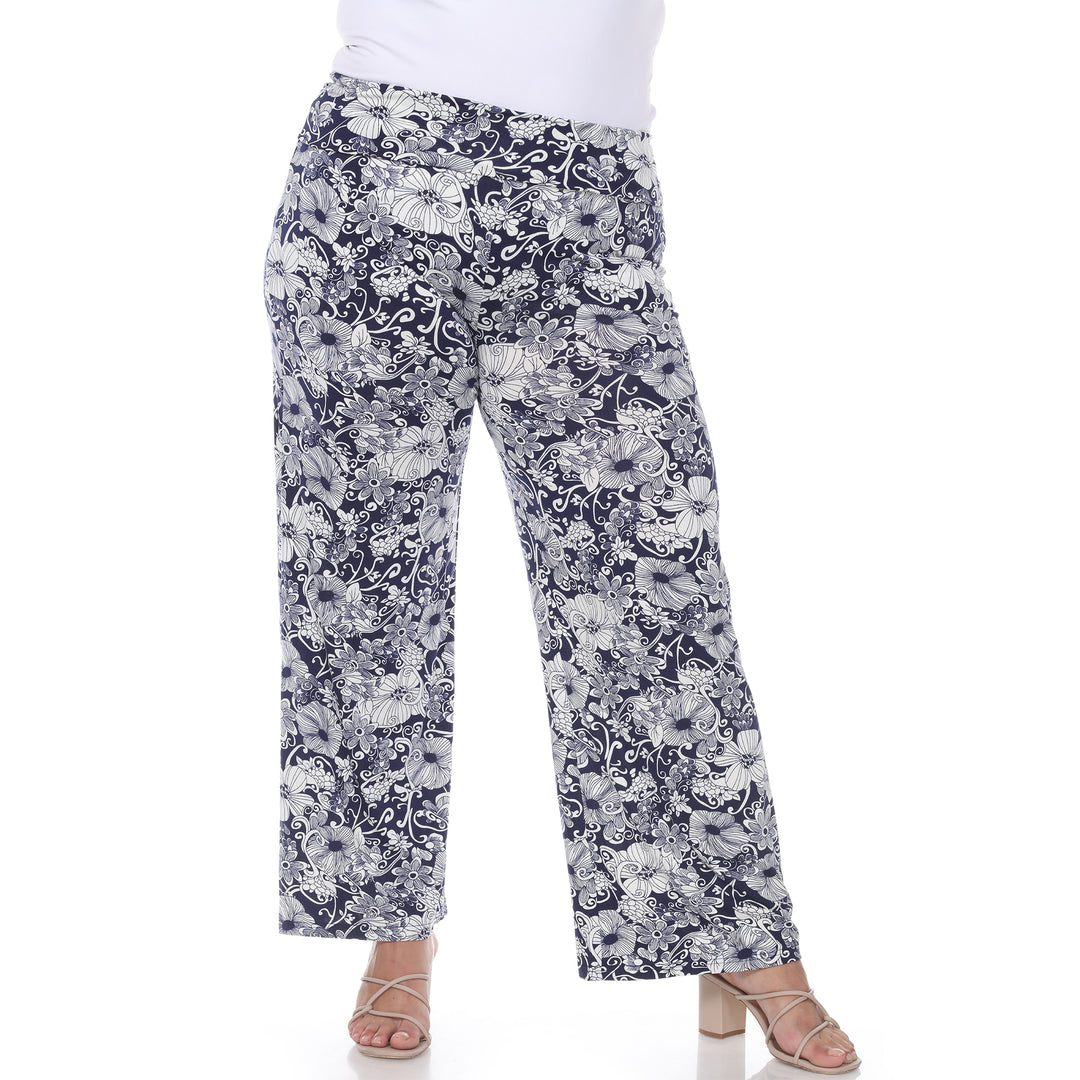 Women's Plus Size Flower Paisley Palazzo Pants