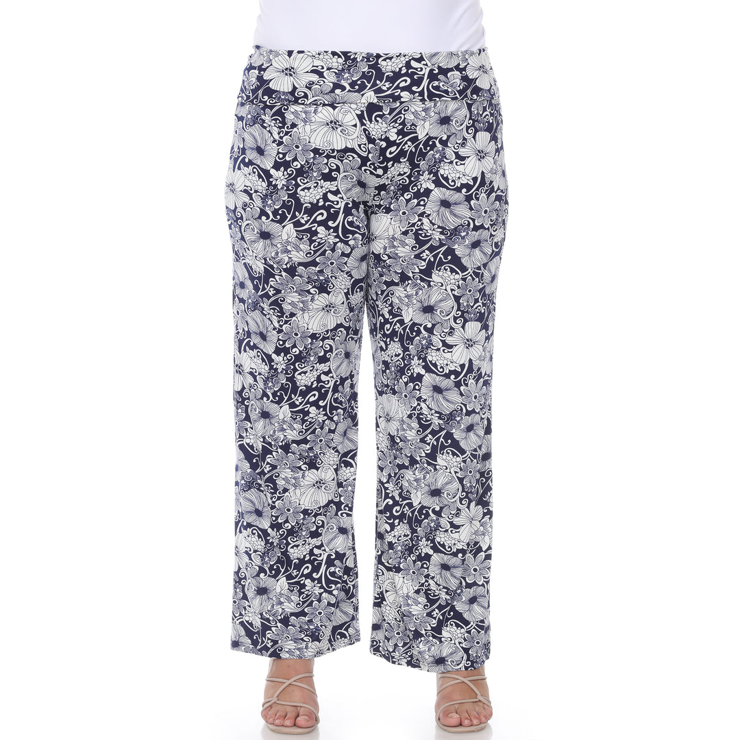 Women's Plus Size Flower Paisley Palazzo Pants