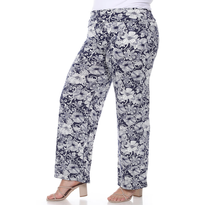 Women's Plus Size Flower Paisley Palazzo Pants