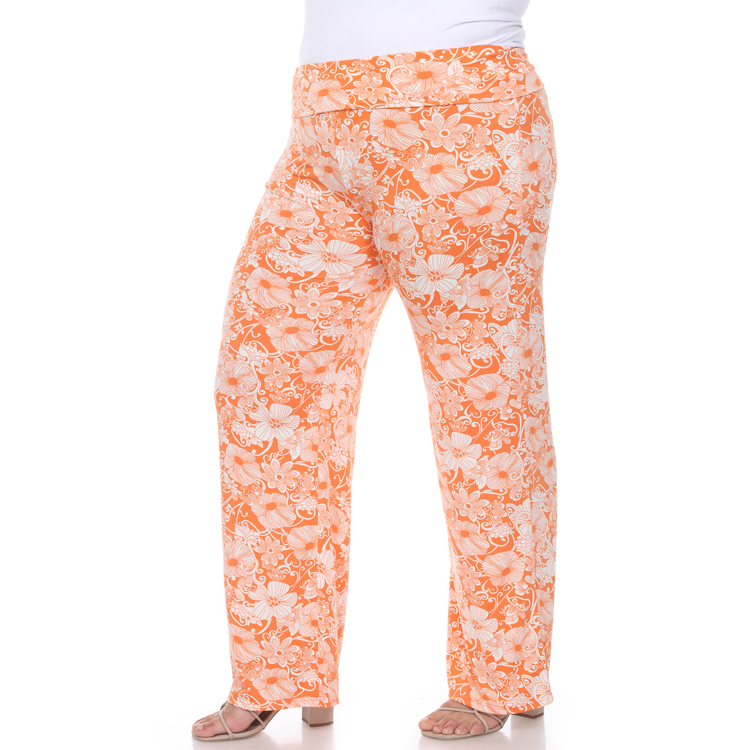 Women's Plus Size Flower Paisley Palazzo Pants