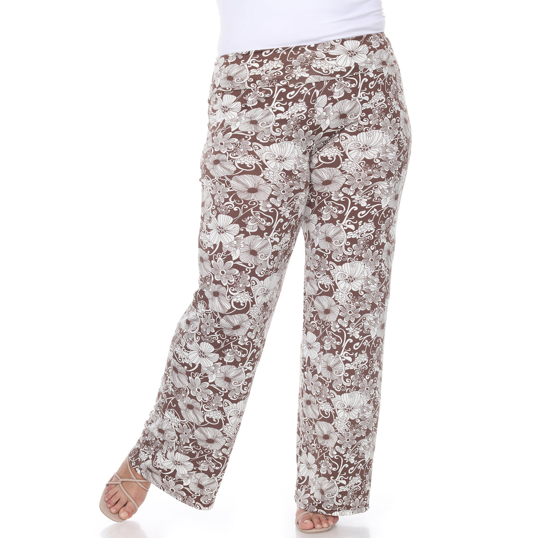 Women's Plus Size Flower Paisley Palazzo Pants