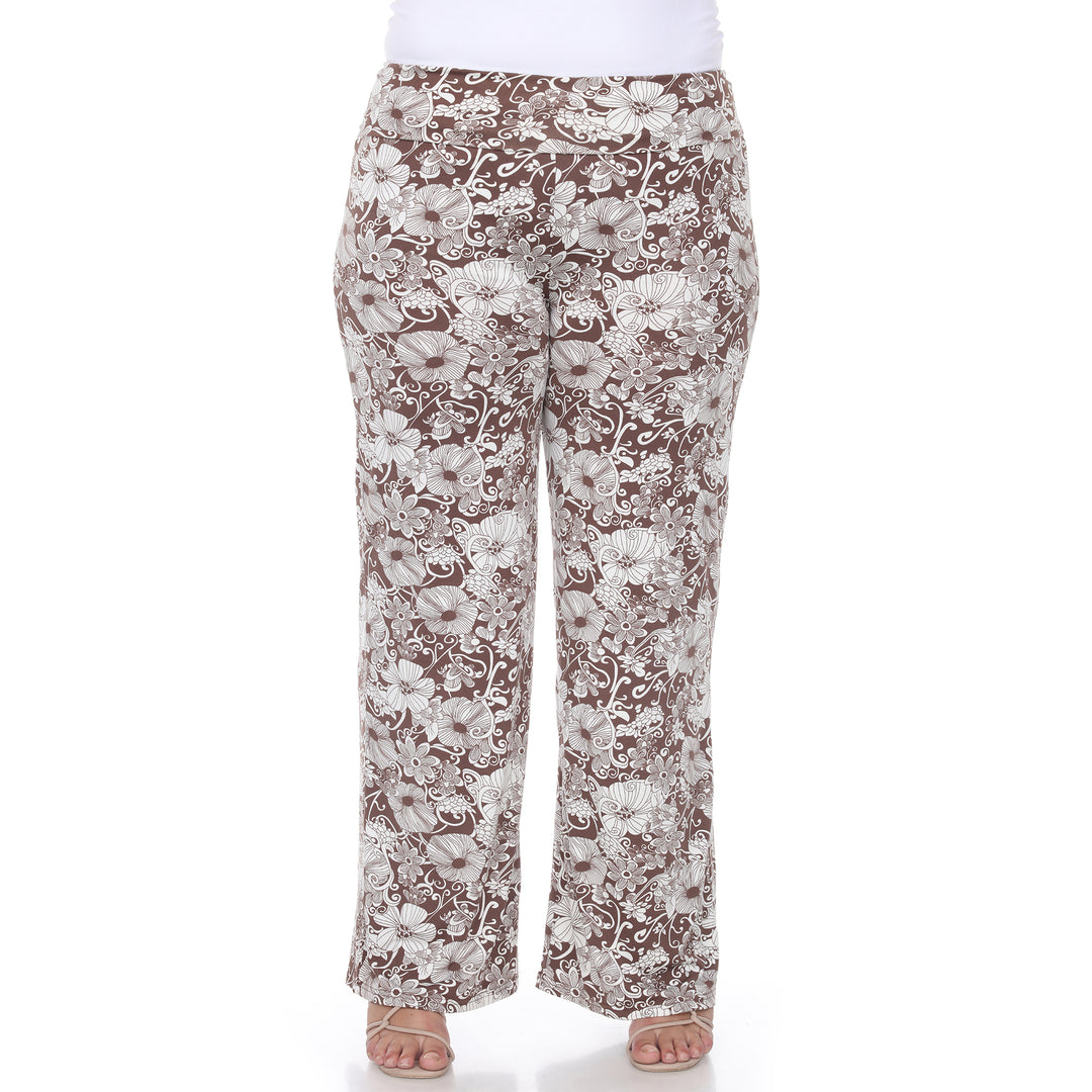 Women's Plus Size Flower Paisley Palazzo Pants