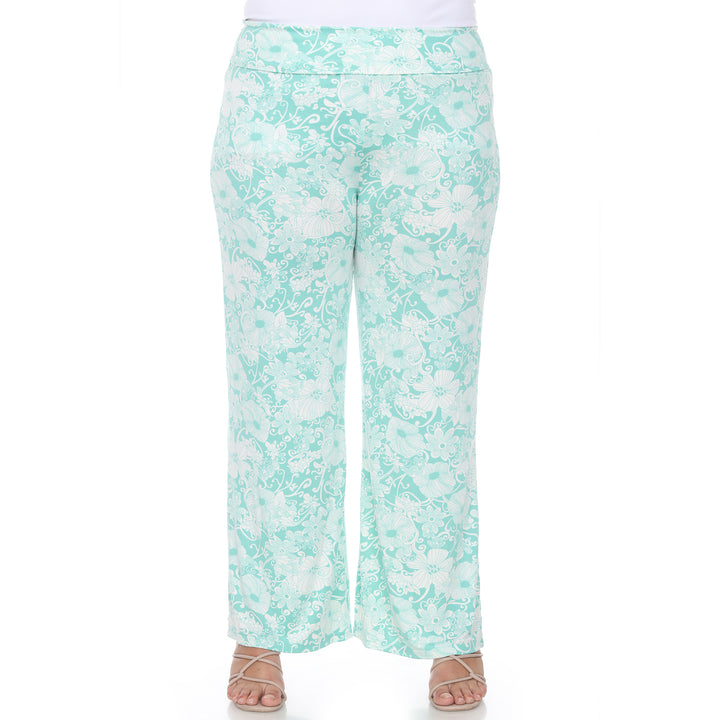 Women's Plus Size Flower Paisley Palazzo Pants