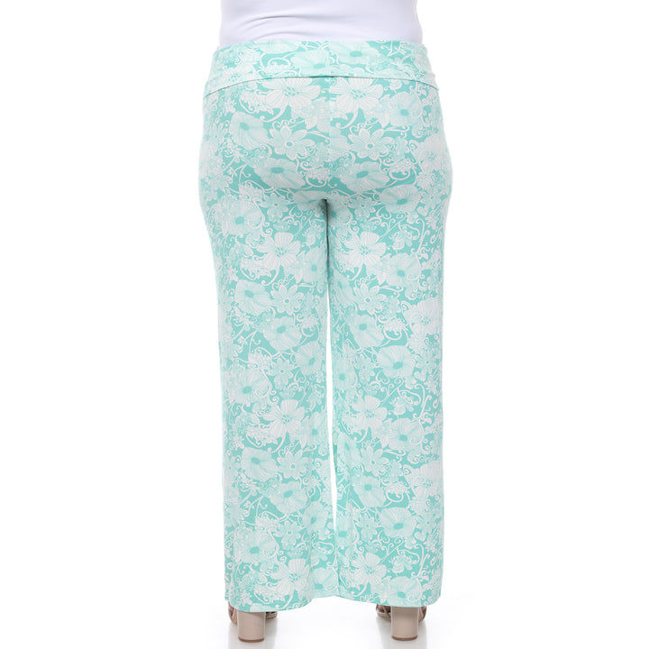 Women's Plus Size Flower Paisley Palazzo Pants