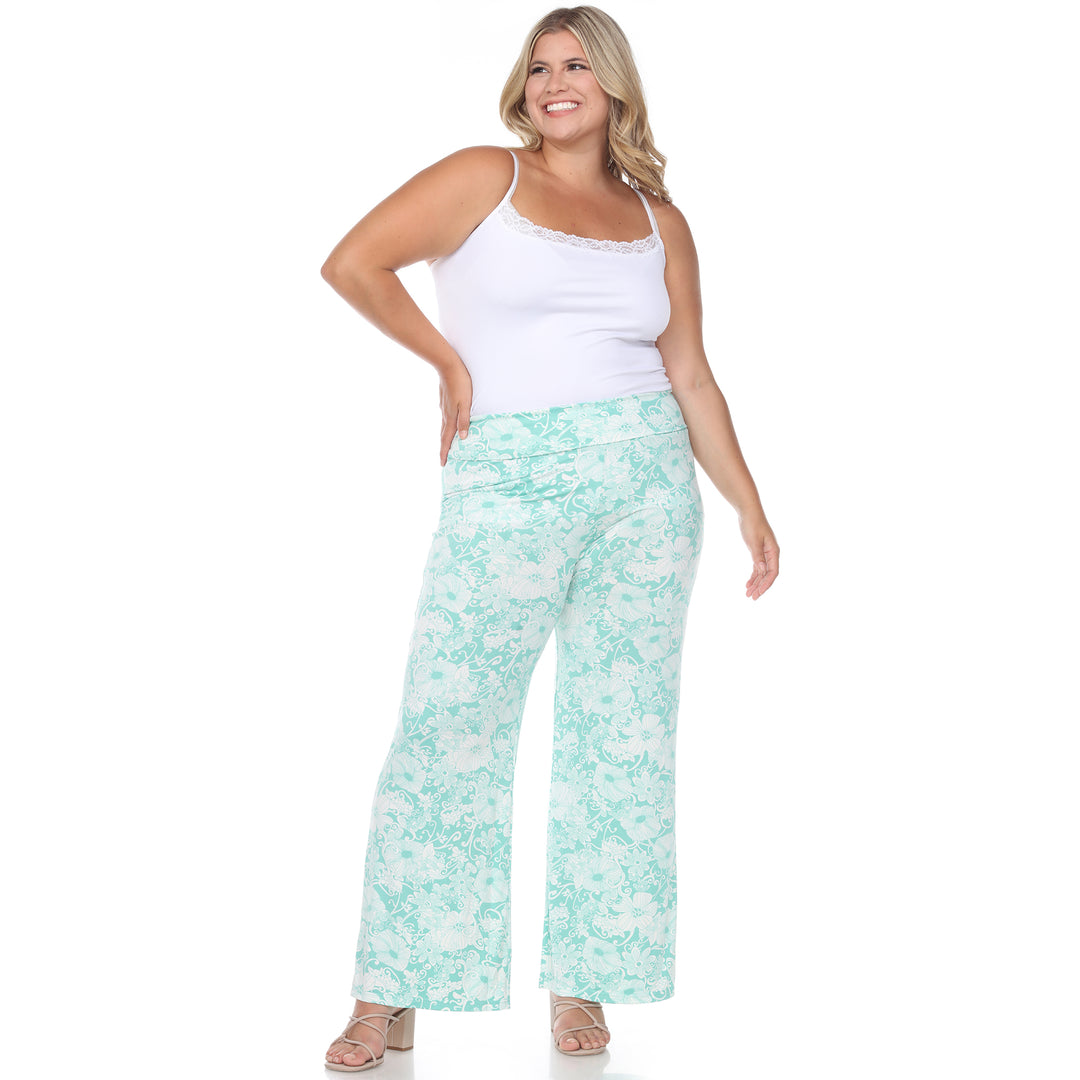 Women's Plus Size Flower Paisley Palazzo Pants