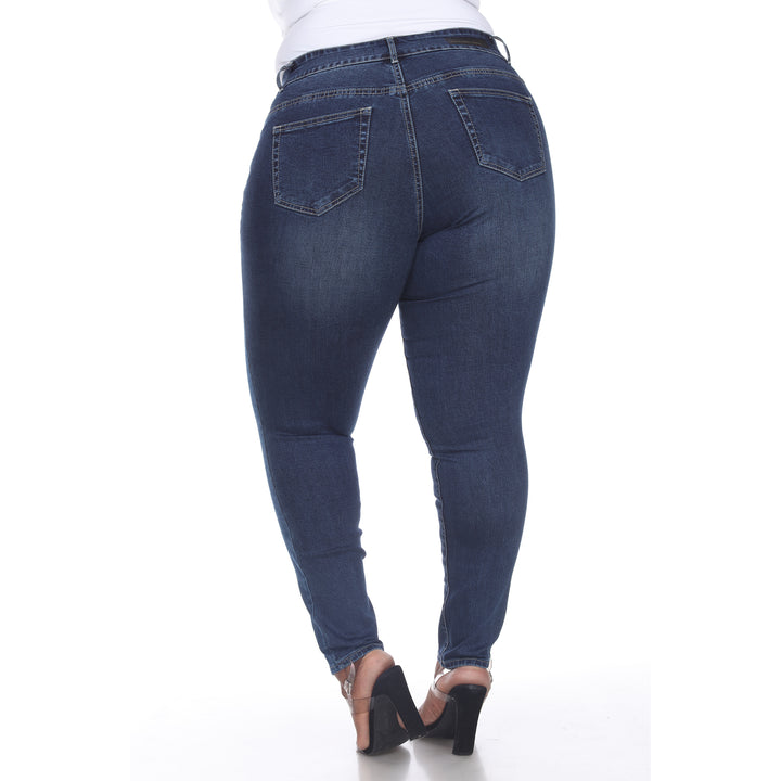 Women's Plus Size Super Stretch Denim with Leopard Panel