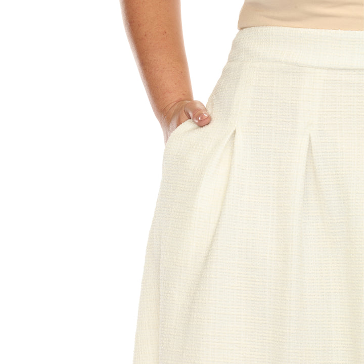 Plus Size Flared Tweed Skirt