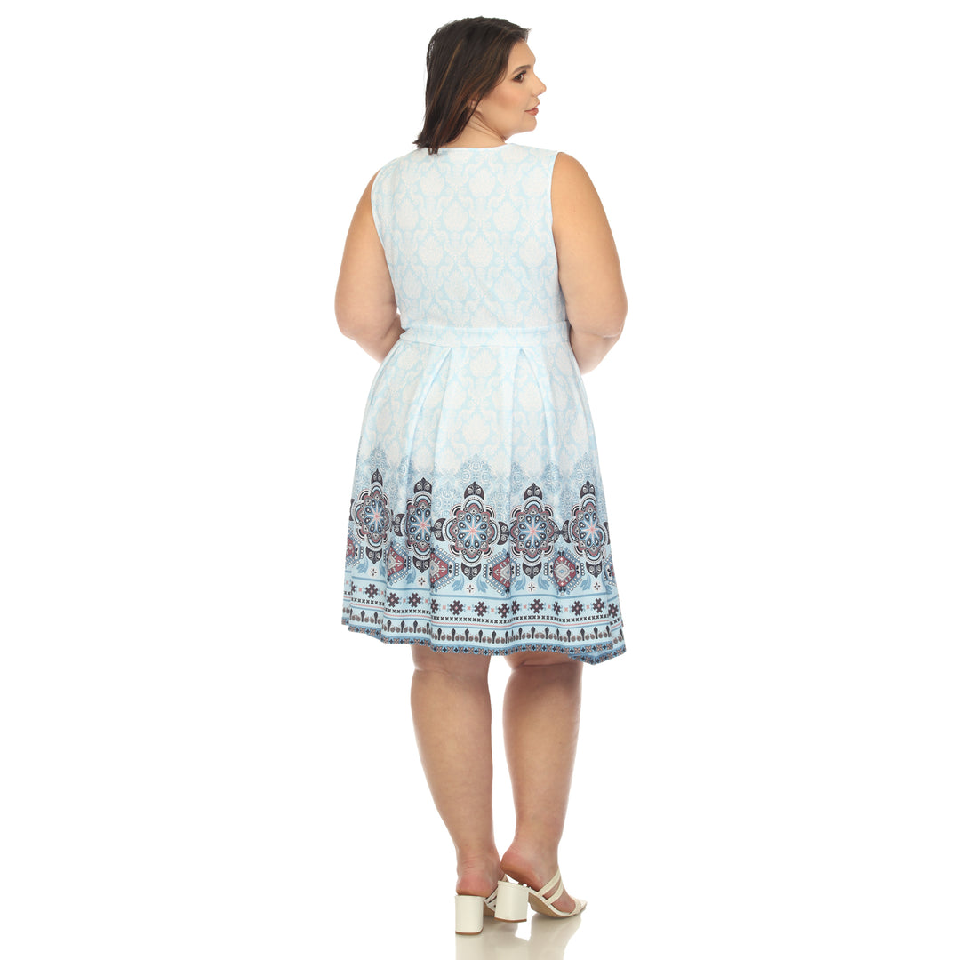 Women's Plus Size Fit and Flare Knee Length Dress