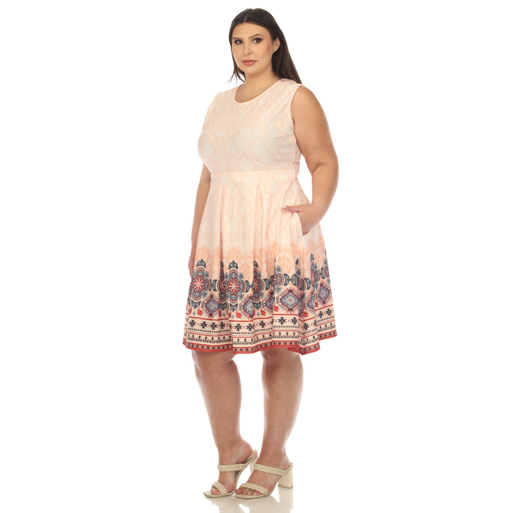 Women's Plus Size Fit and Flare Knee Length Dress