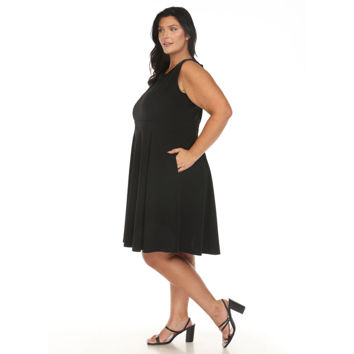 Women's Plus Size Solid Fit and Flare Dress