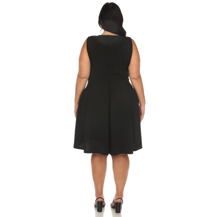 Women's Plus Size Solid Fit and Flare Dress