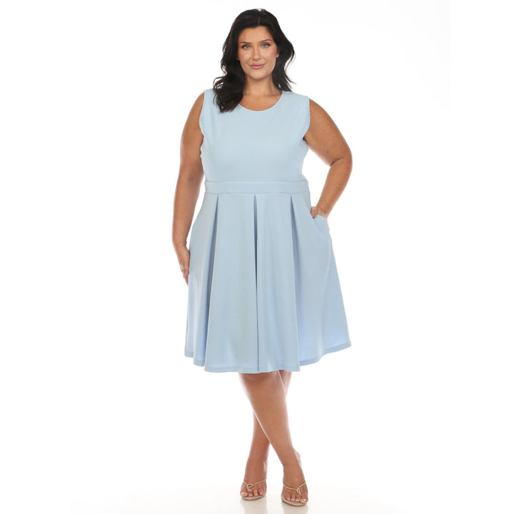 Women's Plus Size Solid Fit and Flare Dress