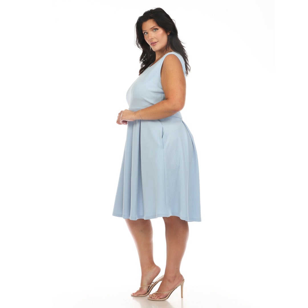 Women's Plus Size Solid Fit and Flare Dress