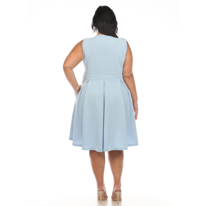 Women's Plus Size Solid Fit and Flare Dress