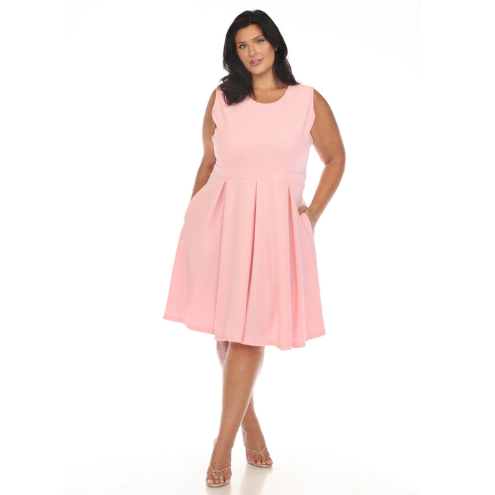 Women's Plus Size Solid Fit and Flare Dress