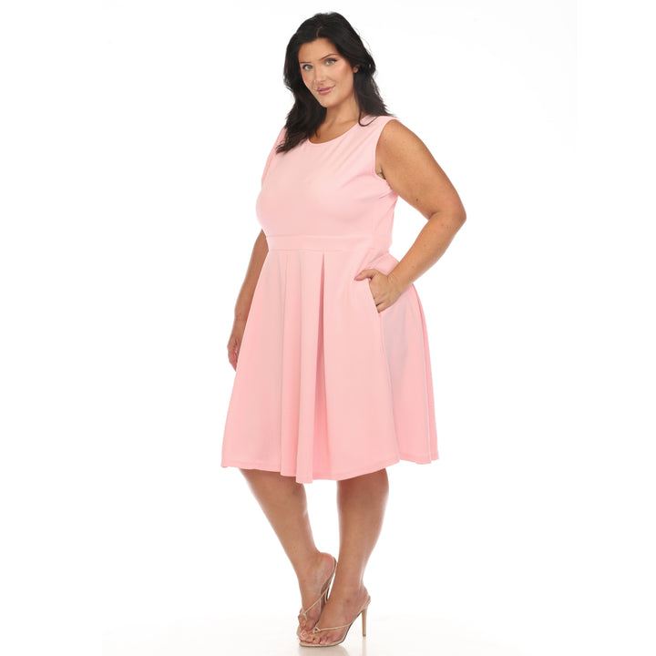 Women's Plus Size Solid Fit and Flare Dress