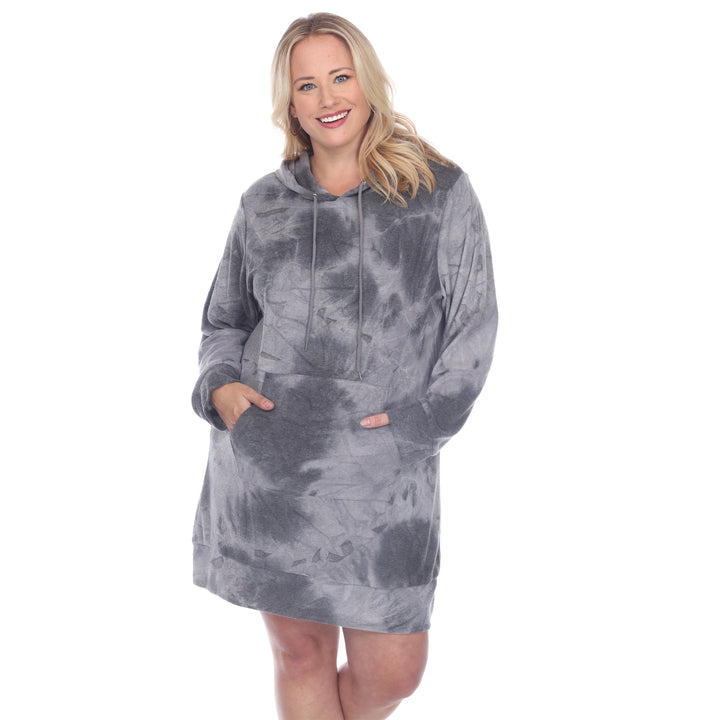 Women's Plus Size Hoodie Tie Dye Sweatshirt Dress