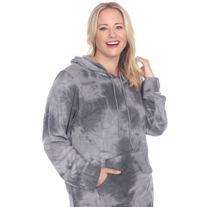 Women's Plus Size Hoodie Tie Dye Sweatshirt Dress