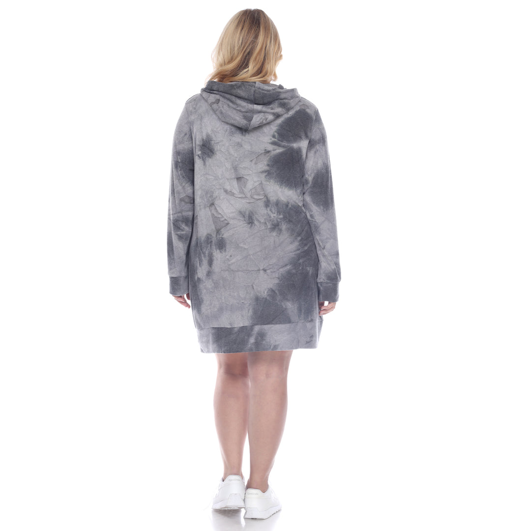 Women's Plus Size Hoodie Tie Dye Sweatshirt Dress