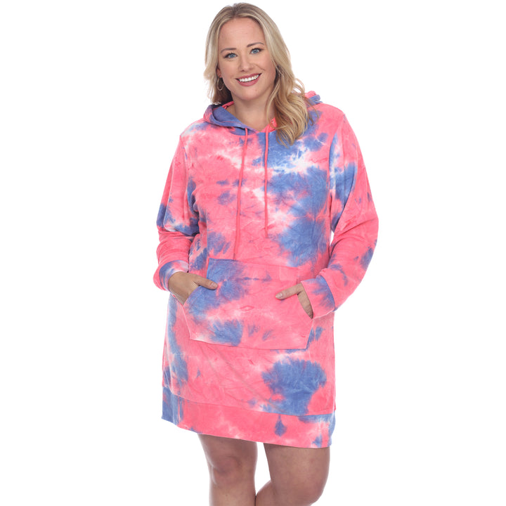 Women's Plus Size Hoodie Tie Dye Sweatshirt Dress