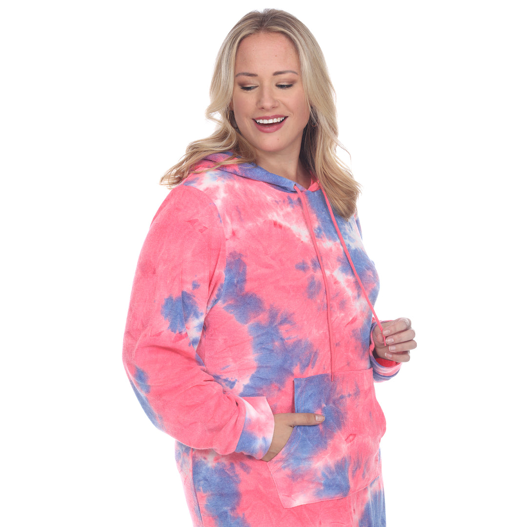 Women's Plus Size Hoodie Tie Dye Sweatshirt Dress