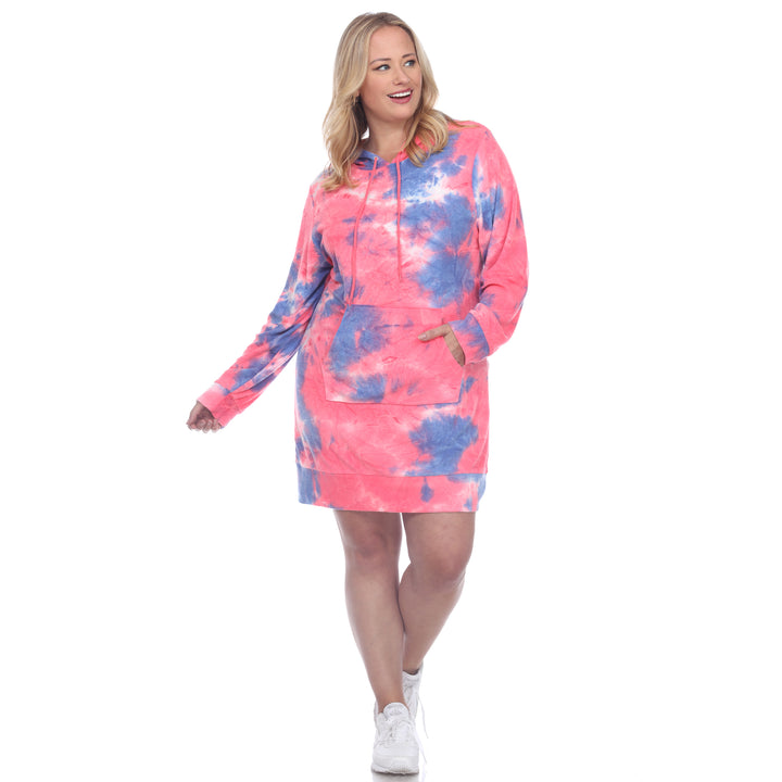 Women's Plus Size Hoodie Tie Dye Sweatshirt Dress