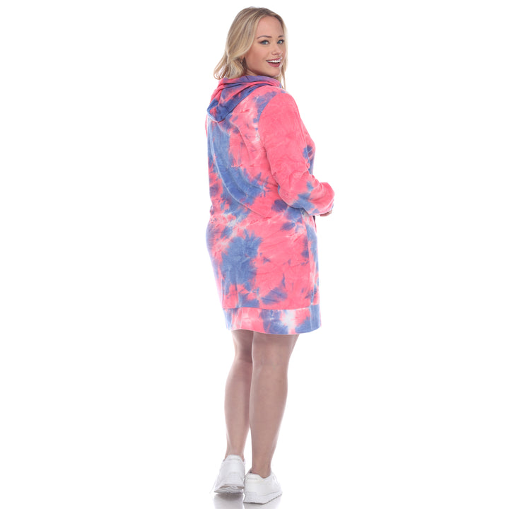 Women's Plus Size Hoodie Tie Dye Sweatshirt Dress