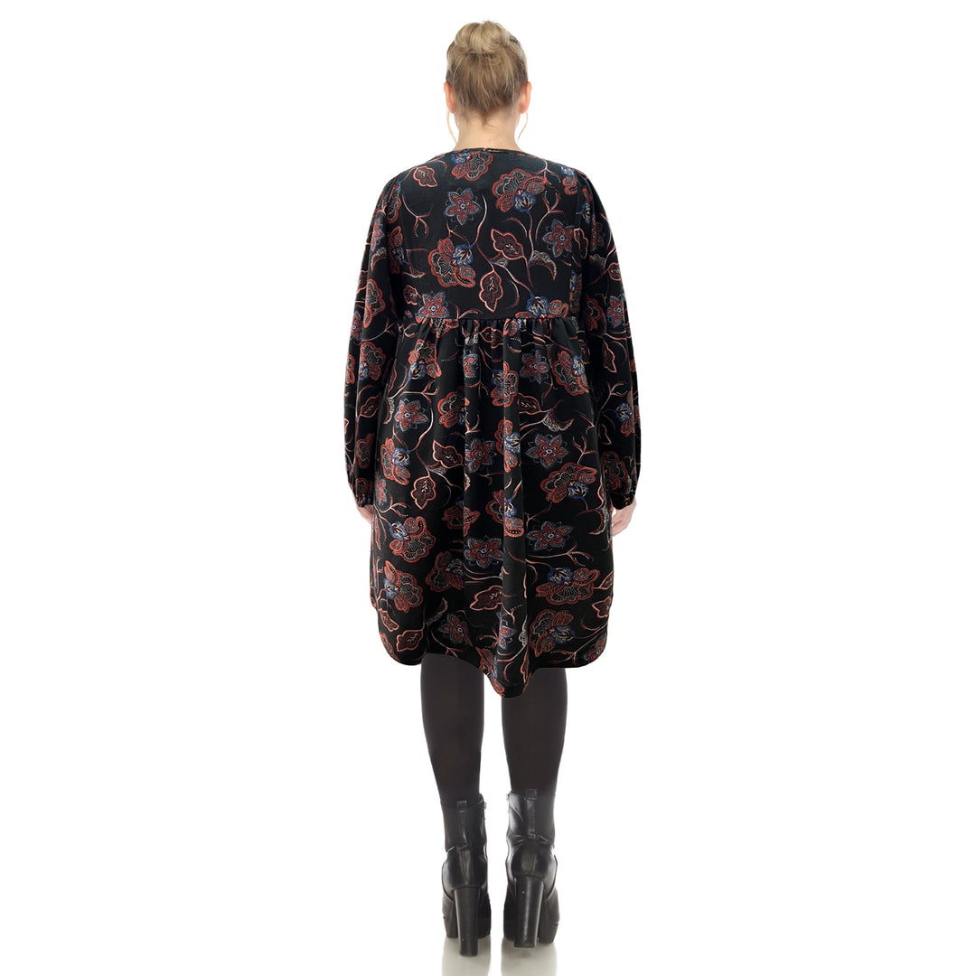 Women's Plus Size Paisley Floral Embroidered Sweater Dress