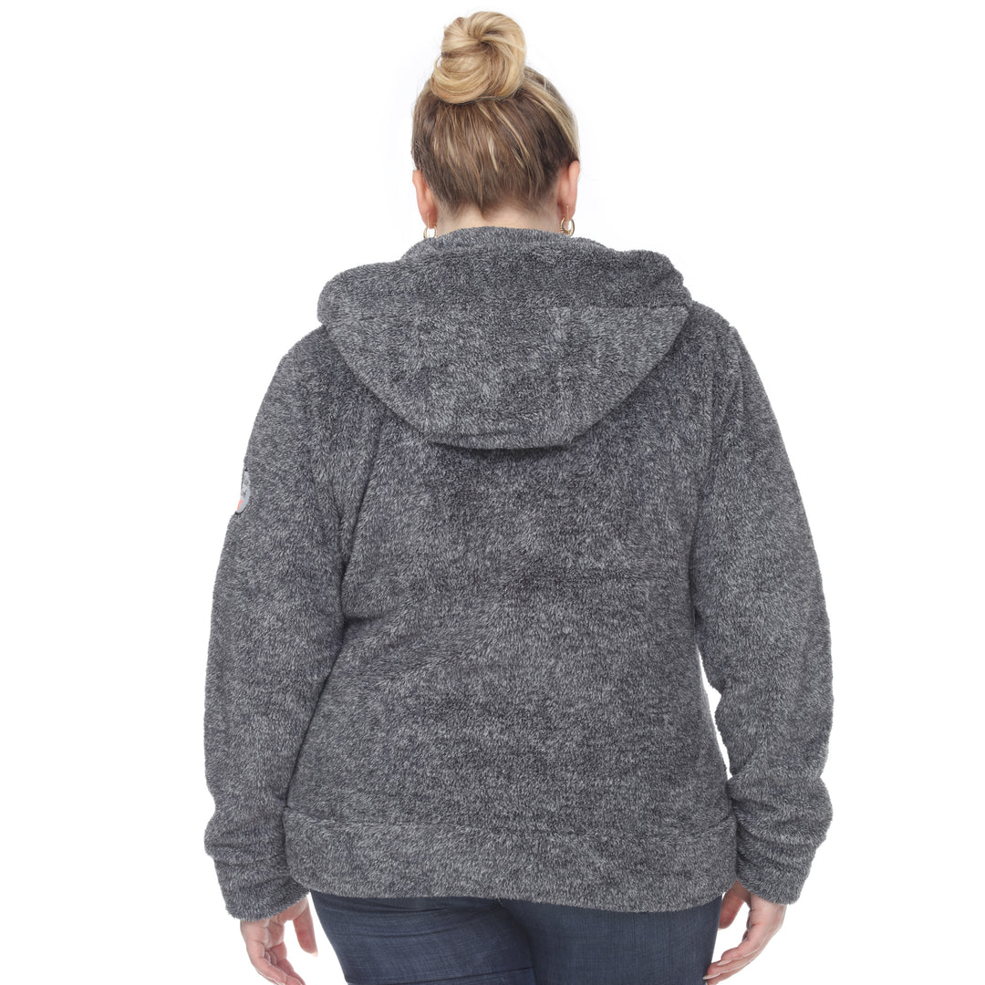 Women's Plus Size Hooded Sherpa Jacket