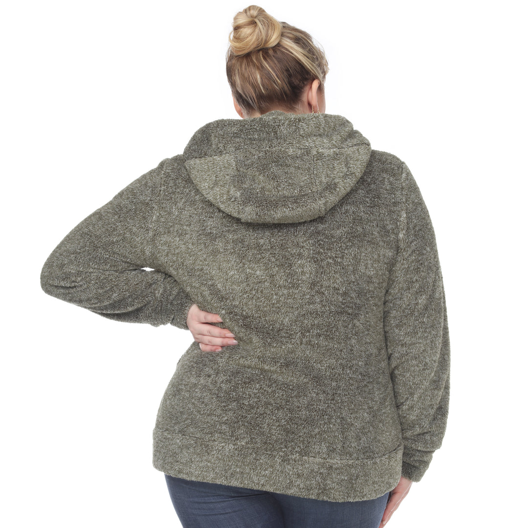 Women's Plus Size Hooded Sherpa Jacket